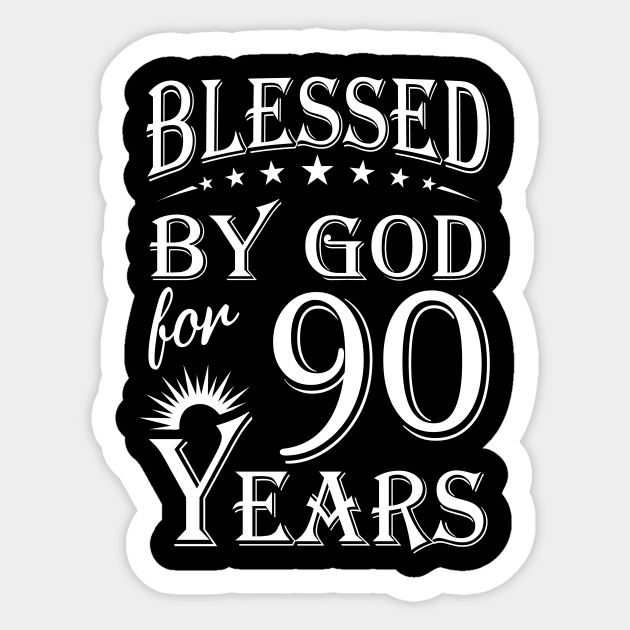 Blessed By God For 90 Years Christian Sticker by Lemonade Fruit